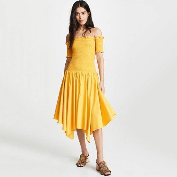 NWT Petersyn REVOLVE Jackie Yellow SmockMidi Dress - Picture 2 of 8